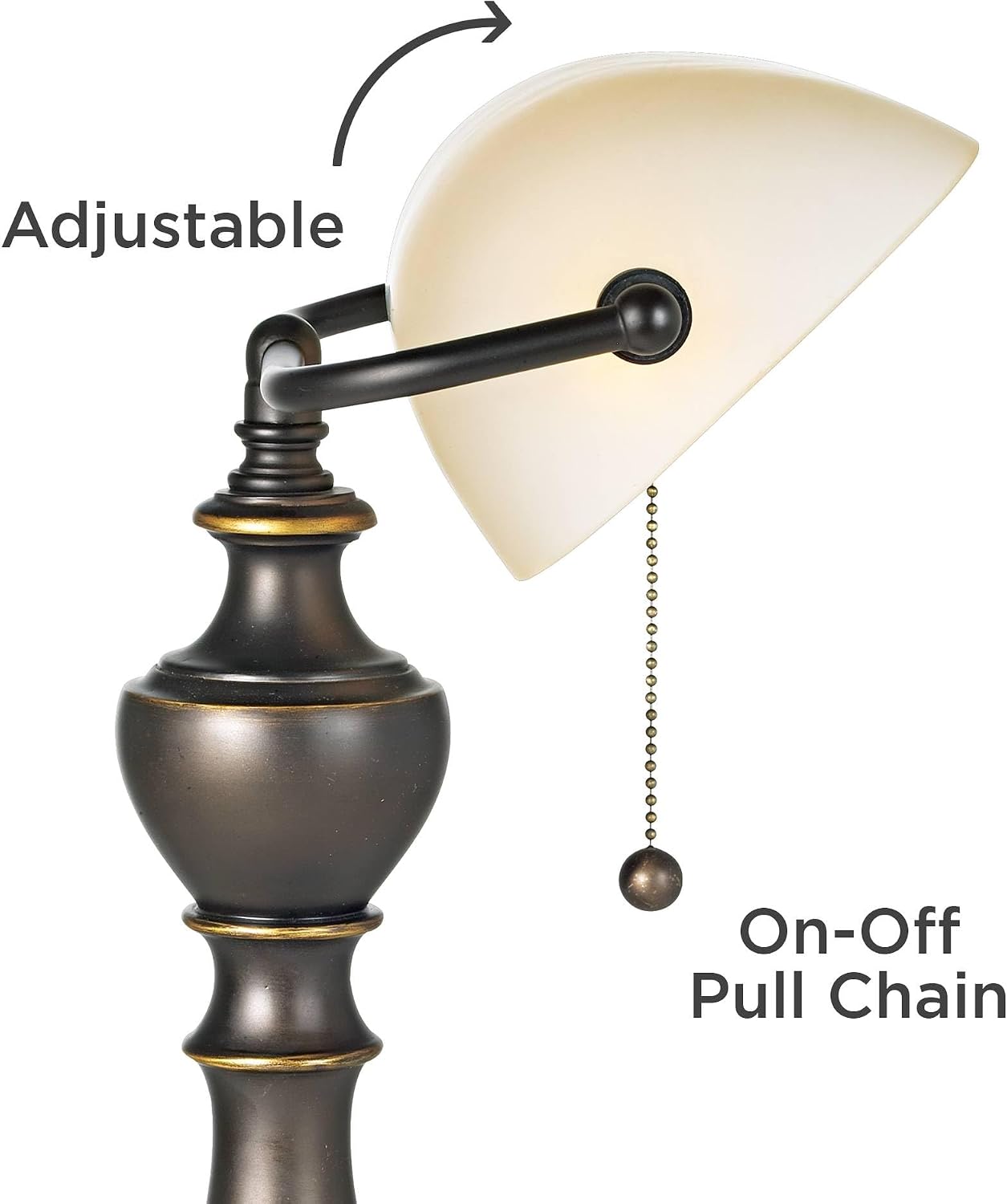 Regency Hill Haddington 16' High Small Farmhouse Rustic Traditional Piano Lamps Set of 2 Brown Bronze Finish Metal Glass Shade Home Office Living Room Bedroom Bedside Nightstand House Reading