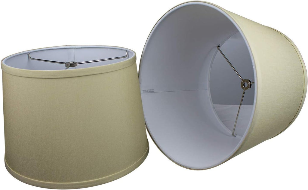 FenchelShades.com Set of 2 Lampshades 10' Top Diameter x 12' Bottom Diameter x 8' Slant Height with Washer (Spider) Attachment. Attaches to Lamps with an existing Harp (not included) (Designer Tan)