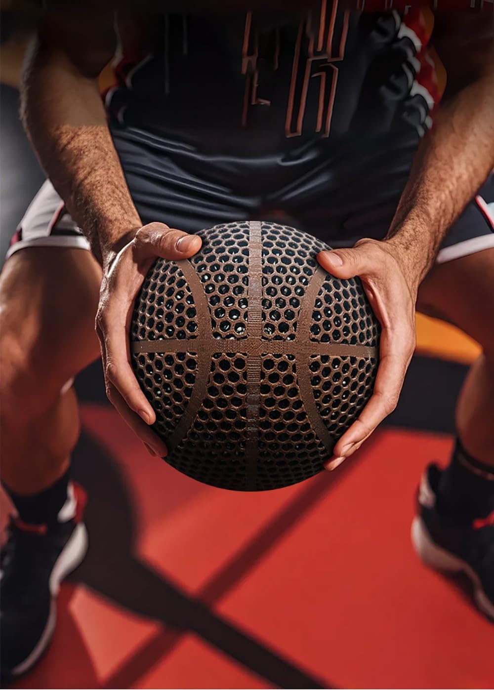 3D-Printed Airless Basketball, Silent Basketball for Quiet Dribbling and Indoor Training