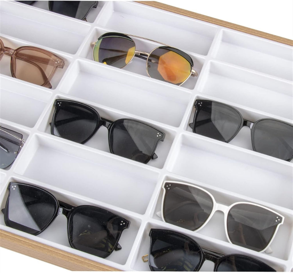 Eyewear Showcase Shelf Rack 24 Grid Velvet Glasses Display Case Glasses Storage Rack Sunglasses Dispaly Tray Eyeglasses Storage Organizer Box Glasses Holder Sunglasses Display Stand ( Color : Inner as