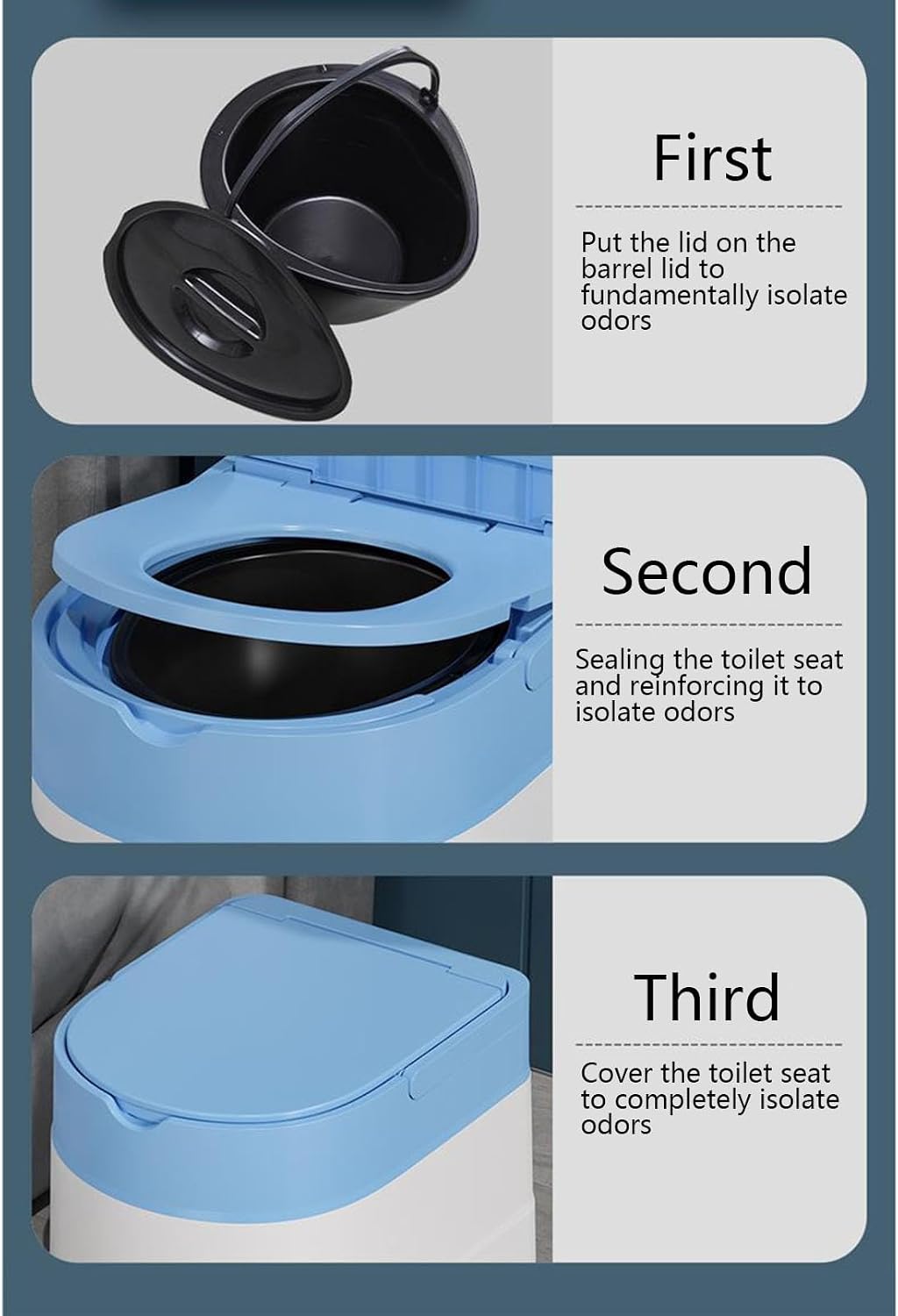Raised Toilet Seat with Handles Up to 500 Lbs, Elevated Handicap Toilet Seat Riser for Seniors Waterproof, Non Slip, Stand Alone Toilet Safety Frame, Fit Any Toilet, Blue