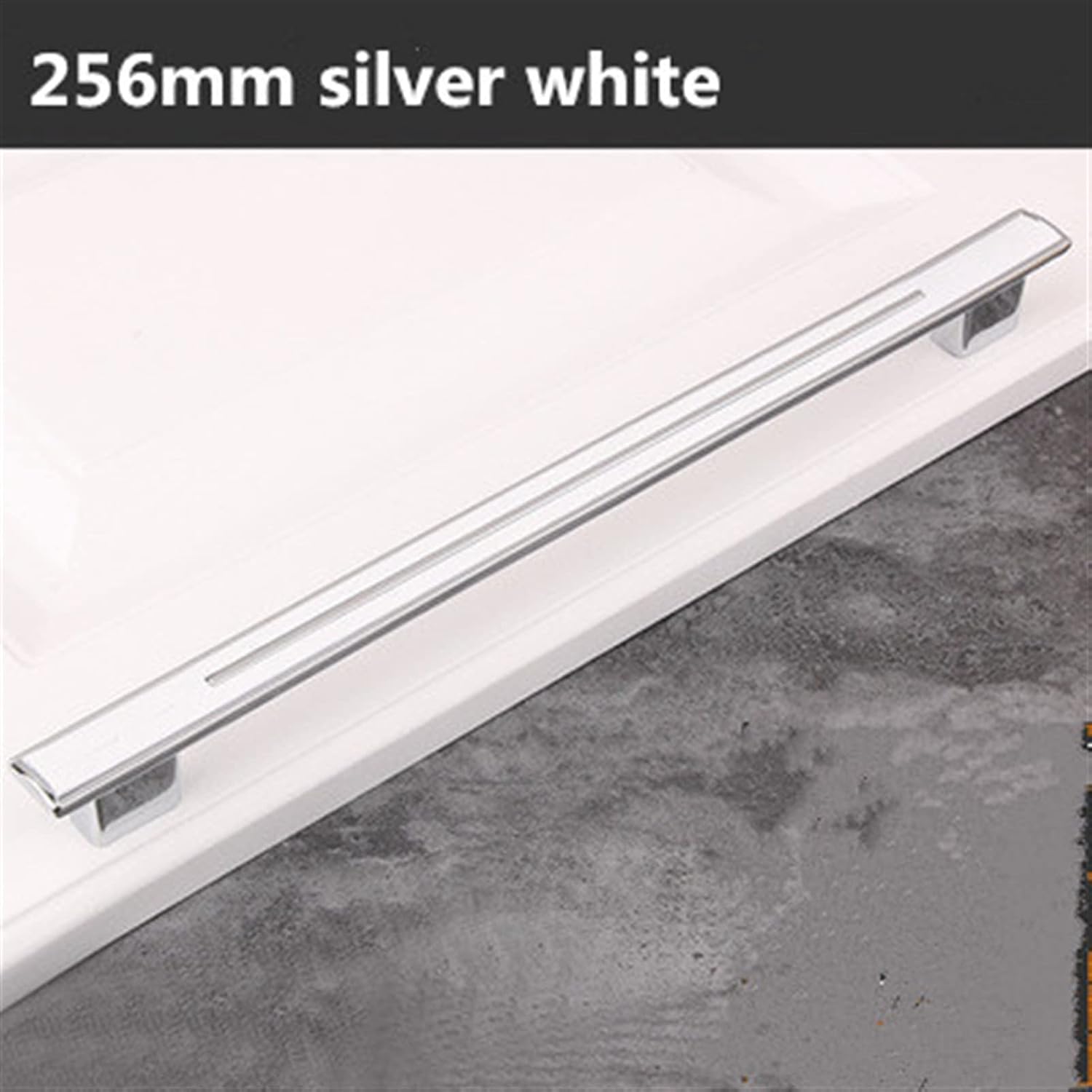 TOMYEUS Cabinet Handles Kitchen Hardware Modern Simple Fashion Kitchen Cabinet Wardrobe Door Handles Silver White Drawer Dresser Cupboard Knob Pull (6 Pieces) Cabinet pulls Kitchen Cabinet Handles
