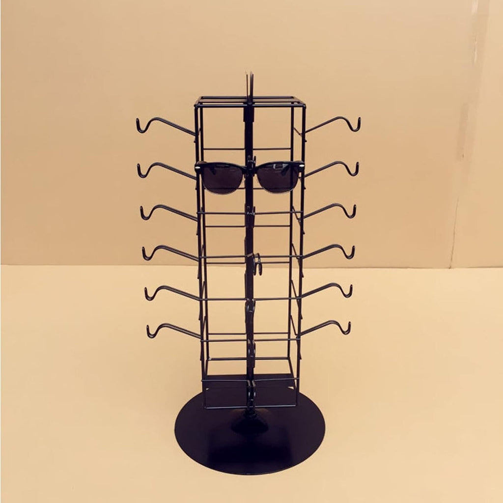 Retail Display Sunglasses Holders Organizer,6 Tiers Table Top Rotating Stand Storage Eyewear Metal Display Rack,for Exhibition Store Displ,