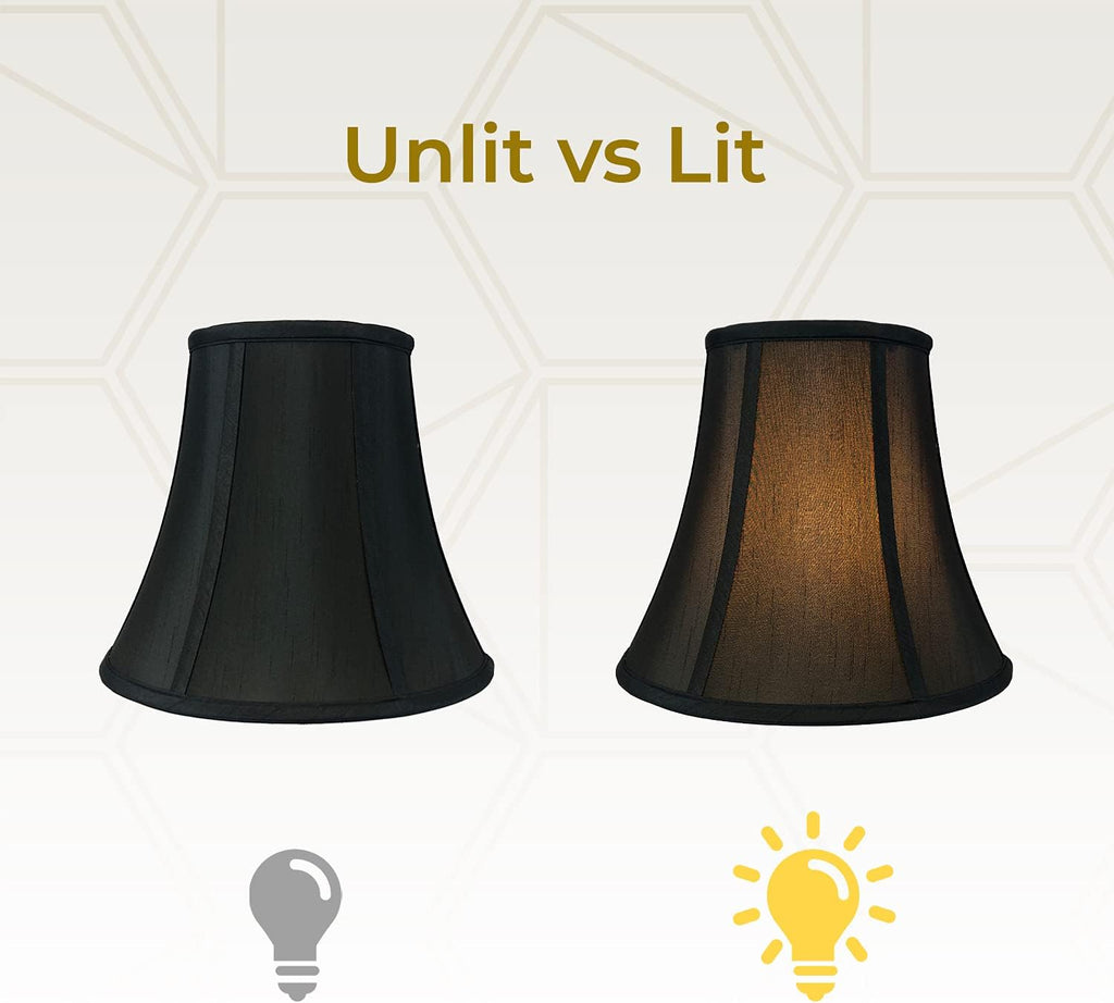 Royal Designs, Inc. BSO-704-16BLK/GL-2 True Bell Basic Lamp Shade, 8 x 16 x 12.6, Black with Gold, 2-Pack