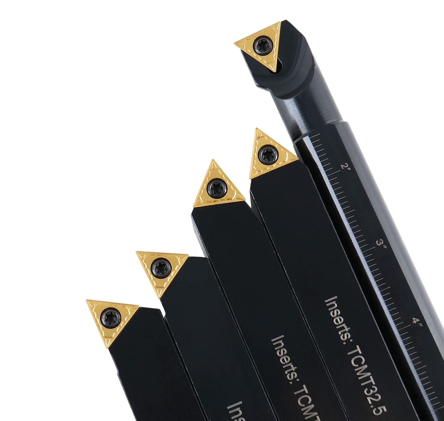 Accusize Industrial Tools Mini Indexable Turning Tool Boring, 3/4 in | Shank Size 3/4 in, Uses TCMT32.5 Inserts, Includes 5 Holders and Boring Bar, 2386-0034
