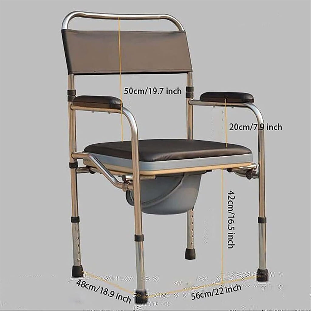 Folding Lightweight Commode Folding Bedside Commode Chair Stainless Steel Travel Toilet Seat Heavy Duty Shower Chair for Elderly Commode