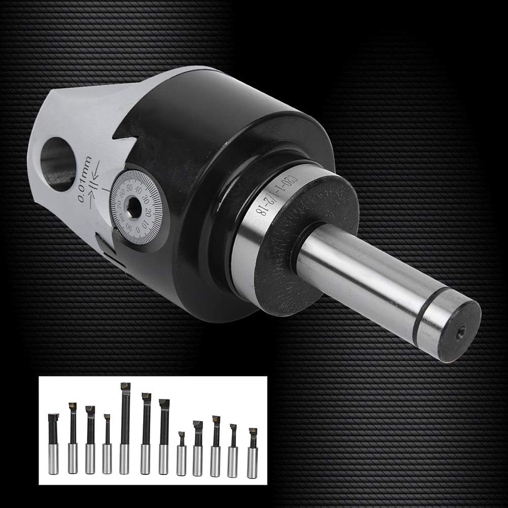 Boring Bar, Boring Head CNC Milling Tools Kits C20-F1-18-12PCS 75mm Boring Head Set 40CR for Horizontal Boring Machine