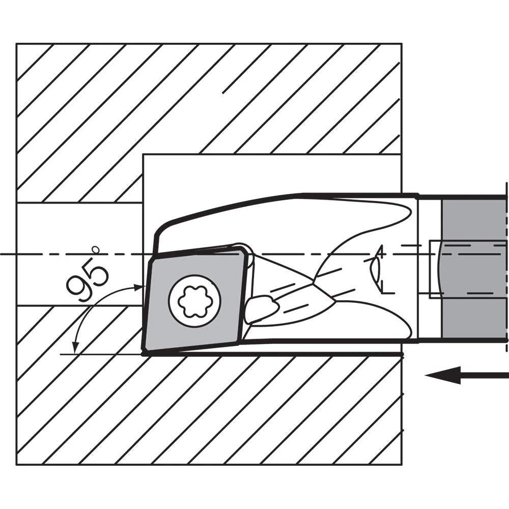 Kyocera S12MSCLPL0916A Left-Hand, Positive Rake, Dynamic Bar Boring Bar with 5 Degree Lead Angle and 16.00mm Minimum Bore Dia.