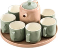 Beverage Serveware Water Cup Tea Set Household Creative Set Cup Ceramic Water Set Tea Cup Living Room Family Cup Water Carafe(Pink)