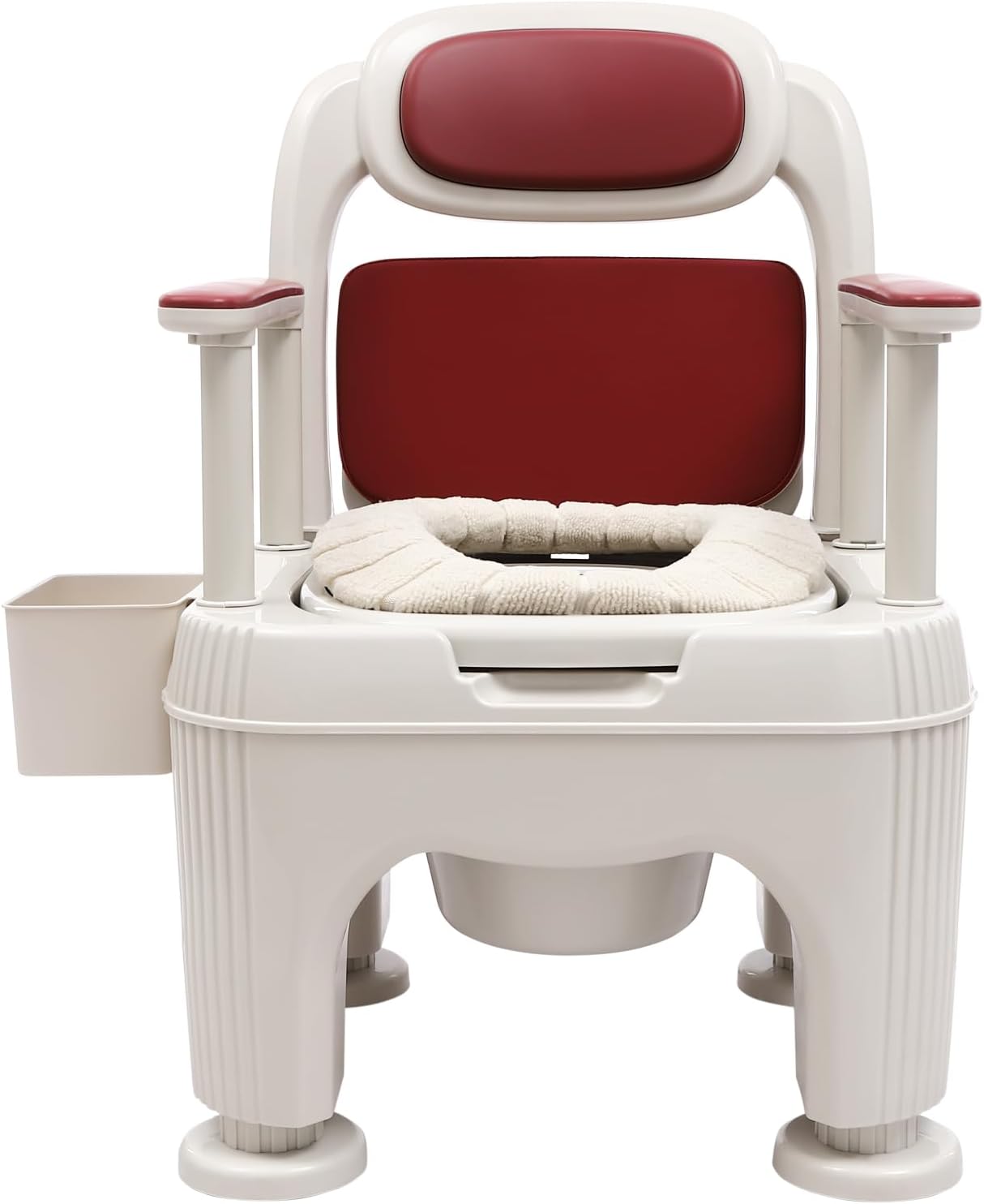 Bedside Commodes Chair, 661.39Lbs Capacity Bedside Toilet Portable Adult Potty Toilet Chair Height Adjustable Commode Toilet Heavy Duty Moveable Commodes for Home Use Nursing Centers