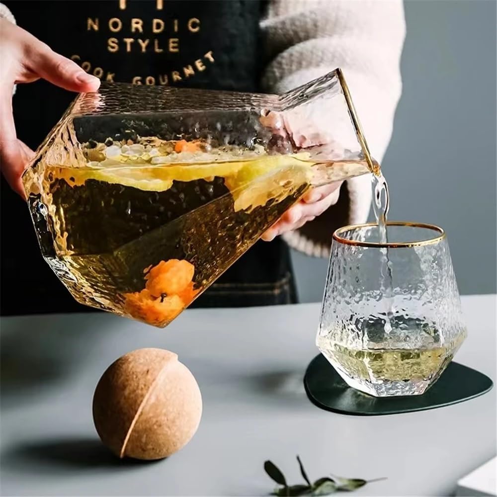 Beverage Serveware Nordic Creative Geometric Glass Water Pot Simple Heat Resistant Juice Milk Jug Cool Kettle Home Teapot Transparent Coffee Cup Water Carafe