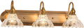 Vintage 3-Light Bathroom Vanity Lighting Fixtures Modern Wall Sconces Brass Glass Retro Vanity Light for Bedroom, Bathroom, Doorway, Farmhouse, Hallway