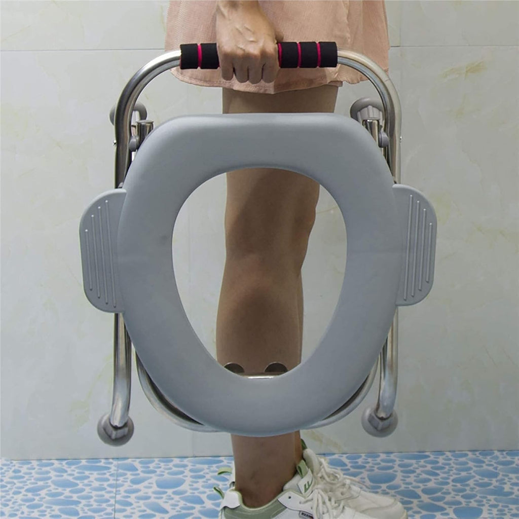 Portable Folding Commode Chair for Disabled and Seniors Lightweight and Non Slip WC Toilet Seat