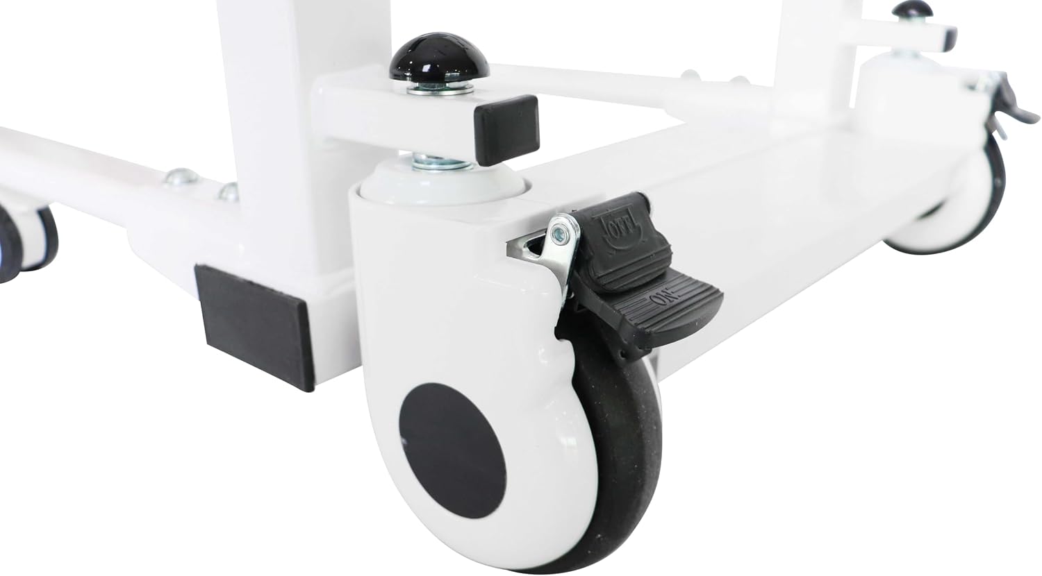 KMINA Patient Transfer Chair (Seat can be Raised up to 23 in), Commode Toilet Chair with Wheels, Bedside Chairs for Elderly - Not Suitable for Shower