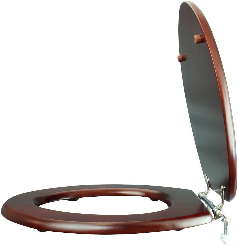 Renovators Supply Manufacturing Wooden Toilet Seat Elongated Toilet Seats For Standard Toilets, Cherry Finish Wooden Toilet Seat