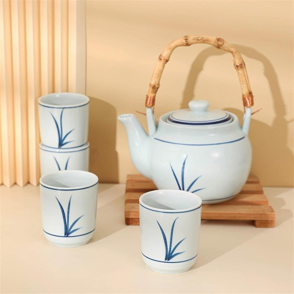 Beverage Serveware Ceramic teapot set household tea cup tea set retro simple teapot underglaze color cold kettle Water Carafe