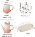 Beverage Serveware Cup set water cup home living room water set kettle tea cup set with stainless steel cup holder Water Carafe