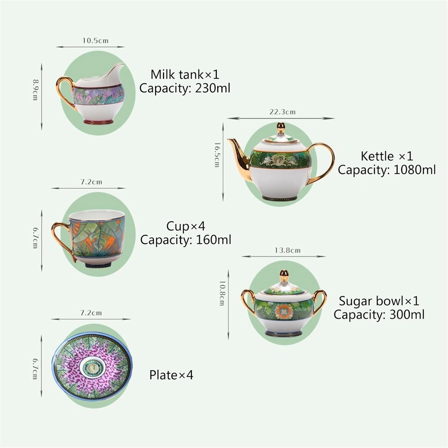 Beverage Serveware 11-piece Nordic style ceramic coffee set for home afternoon tea coffee cup coffee cup and saucer set club tea tasting set Water Carafe