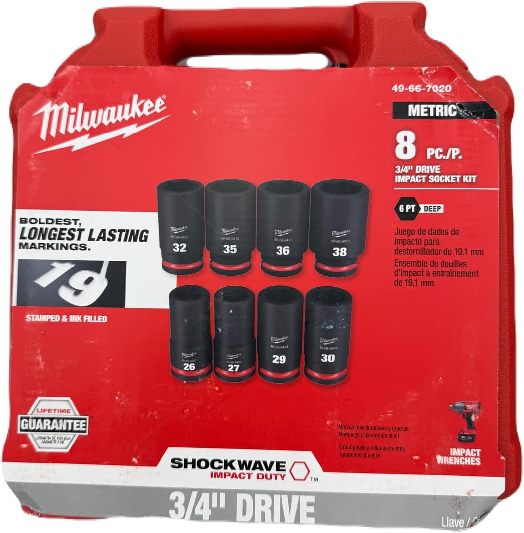 Milwaukee Electric Tool 8 Piece Deep 3/4'' Drive