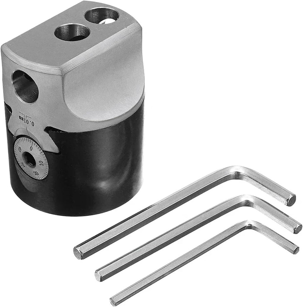 3inch 75mm F1 Type Boring Head 18mm Lathe Boring Bar Milling Handle for MT2 MT3 R8 Shank Milling Machine Tools + Hex Wrenche