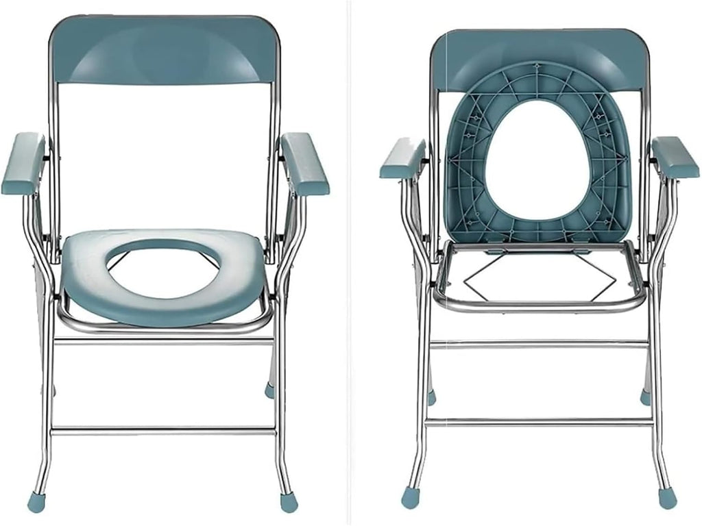 Bedside Commode,Toilet Seat with Handles Commode Chair with Removable Bucket armrests backrest Lightweight Non-Slip Foldable Bedroom Chair