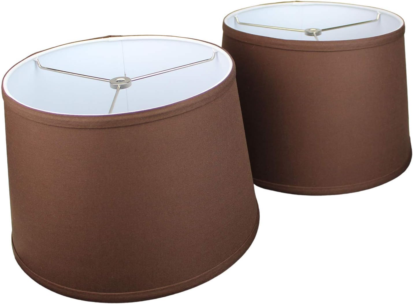 FenchelShades.com Set of 2 Lampshades 10' Top Diameter x 12' Bottom Diameter x 8' Slant Height with Washer (Spider) Attachment. Attaches to Lamps with an existing Harp (not included) (Linen Coffee)