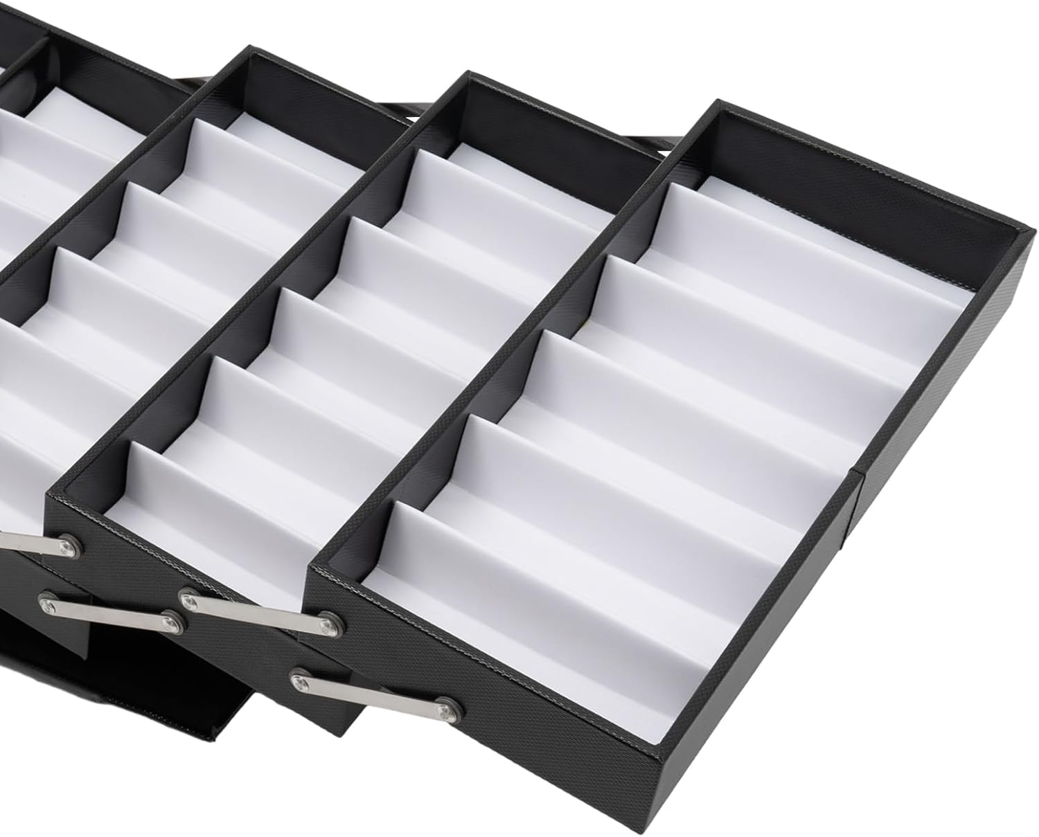 48 Slots Sunglasses Storage Box, 8 Drawers Sunglass Organizer Eyewear Eye Glass Organizer Box Stand Display Holder Case Black Eyeglasses Collector with Handle for Ties, Jewelry, Coins