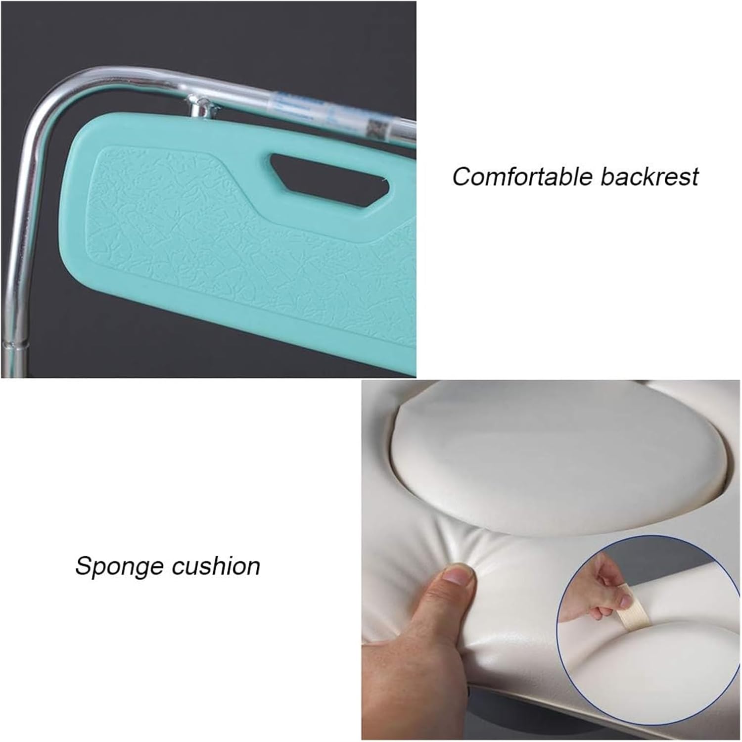 Toilet Chair Homecare Folding Chair Bariatric Toilet Seat Lightweight Shower Bench with Ultra-Premium Padded Splash Guard/Bucket/Lid Bathroom Safety