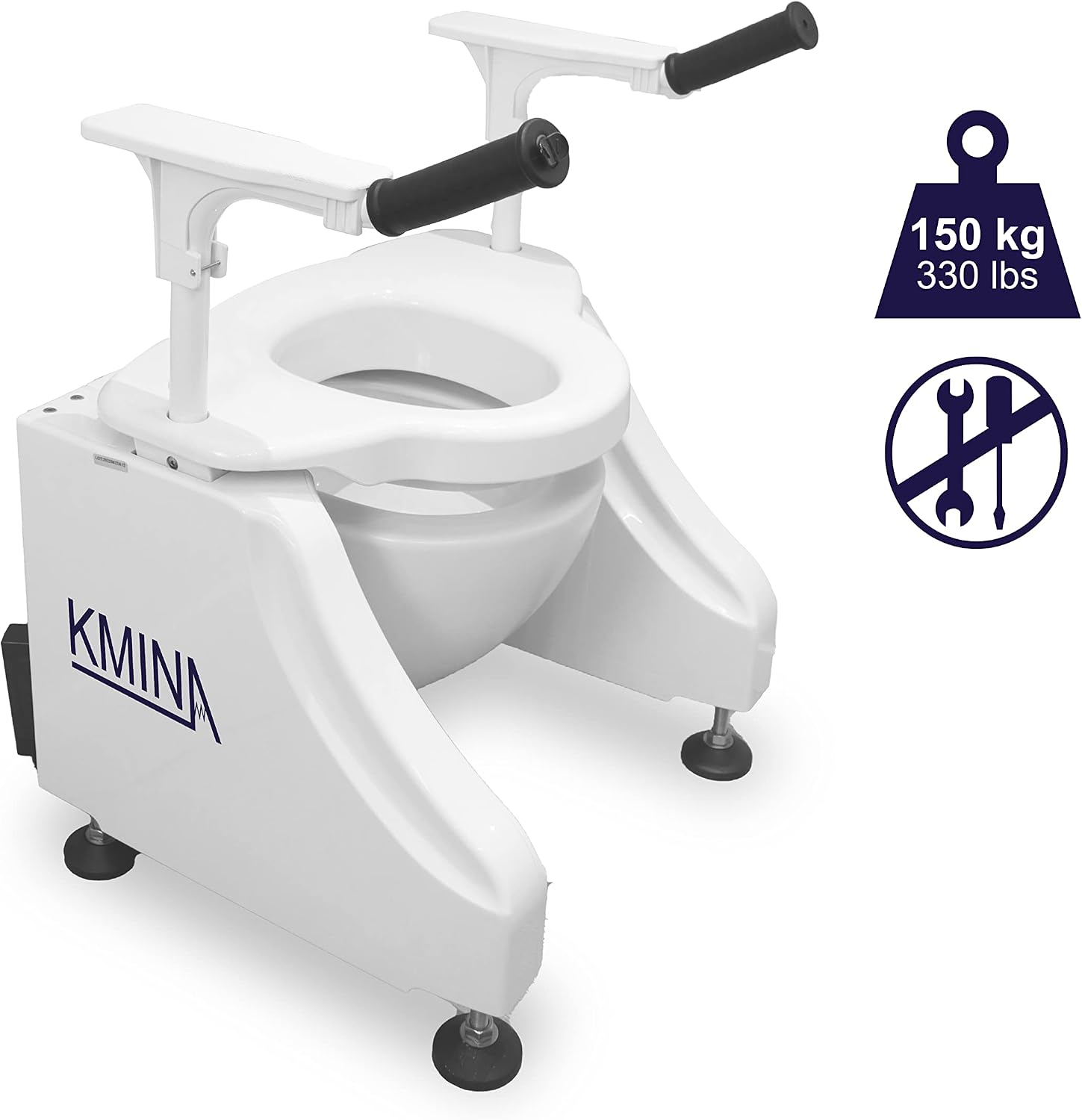 KMINA Electric Toilet Seat Lift Riser with Handles, Powered for Elderly, Height Adjustable, PRO Model
