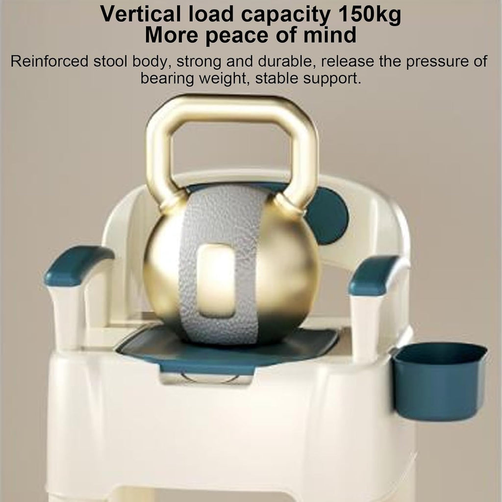 Portable Toilet, Toilet Seat Risers for Seniors with Handles, Portable Toilet for Adults, Mobile, Height Adjustable, PU Soft Cushion, Supports Weighing Up to 150kg, for Disabled