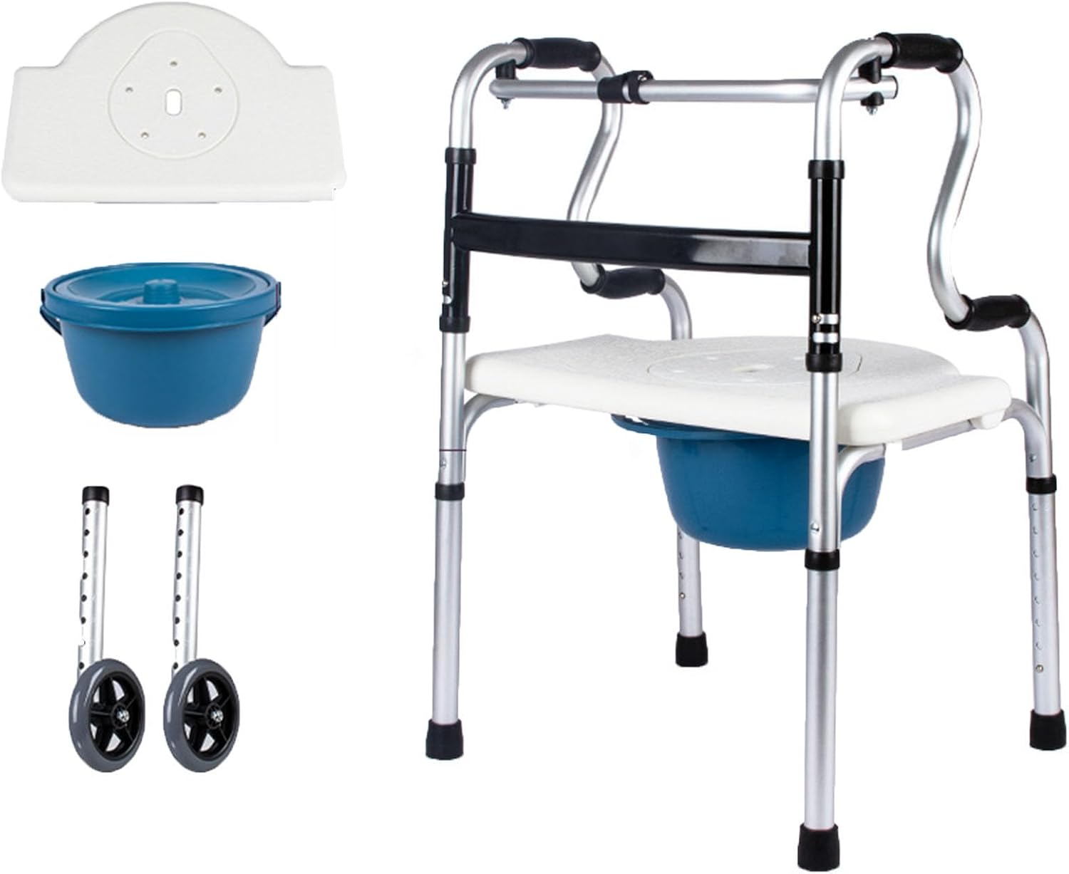 Raised Toilet Seat with Handles Up to 320 Lbs, Elevated Handicap Toilet Seat Riser for Seniors with Soft Padded, Height Adjustable, Stand Alone Toilet Safety Frame, Fit Any Toilet