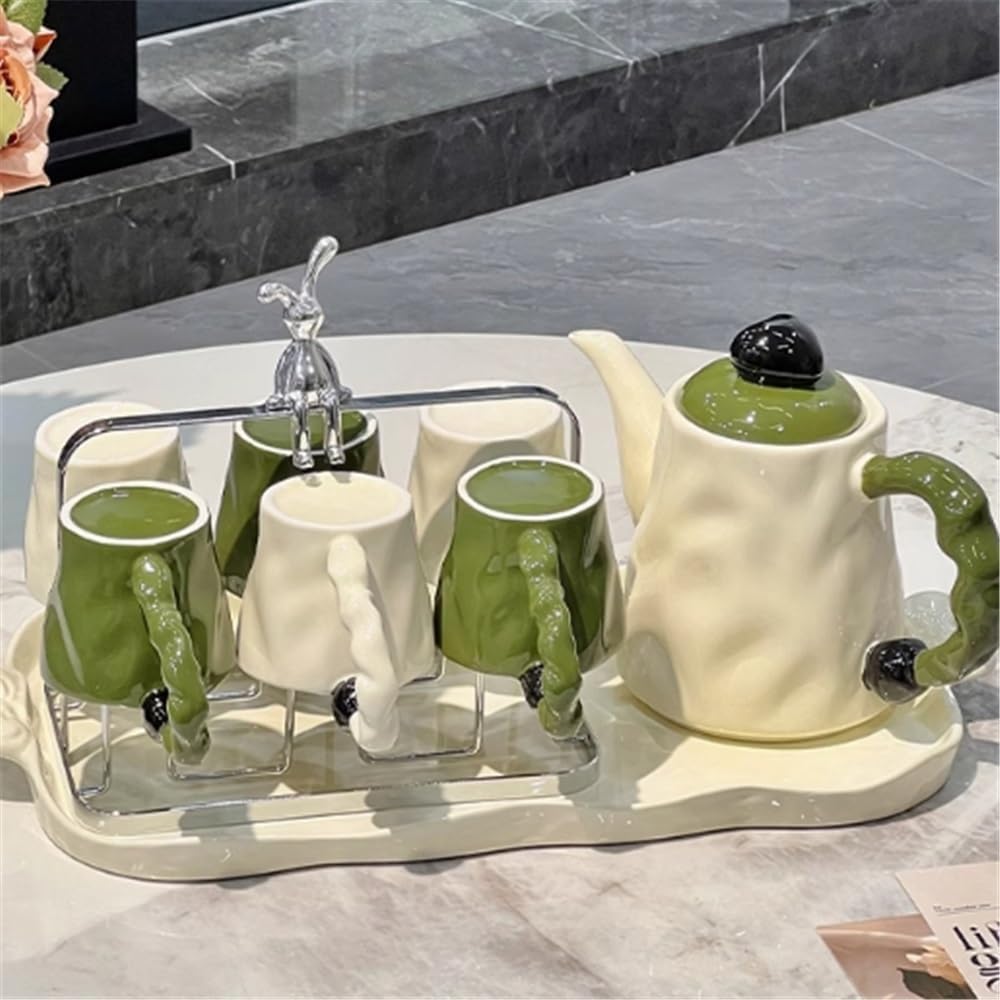 Beverage Serveware Household Set, Living Room, Dining Room, Ceramic Cold Water Pot, Tea Cup, Tray, Cup Holder Water Carafe