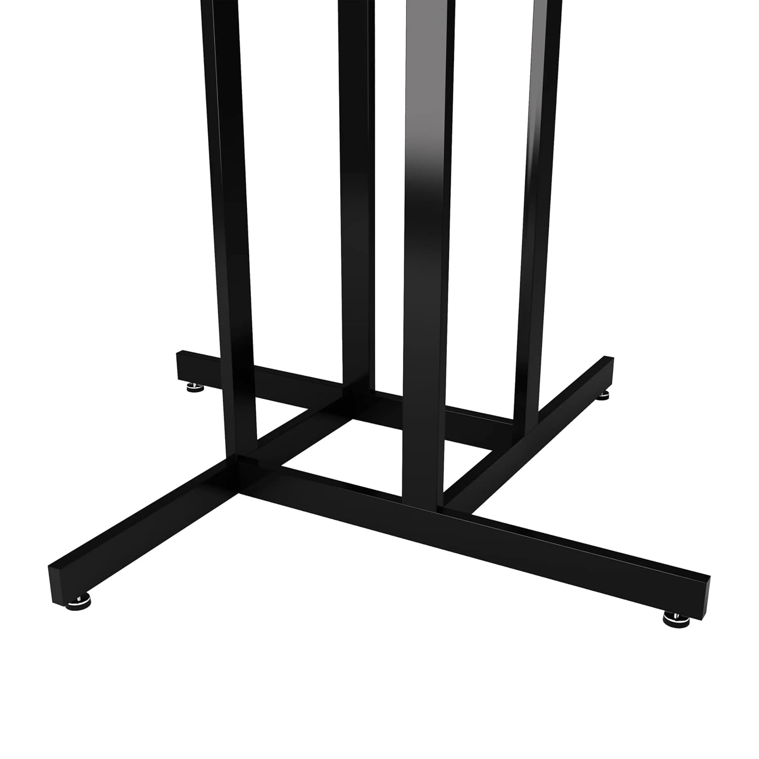 Clothing Rack – Black 4 Way Rack, Adjustable Height Arms, Blade Arms, Square Tubing, Perfect for Clothing Store Display With 4 Straight Arms