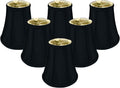 Royal Designs, Inc. BSO-704FC-6BLK/GL-6 True Bell Basic Lamp Shade with Flame Clip, 3.5 x 6 x 6.25, Black with Gold, 6-Pack