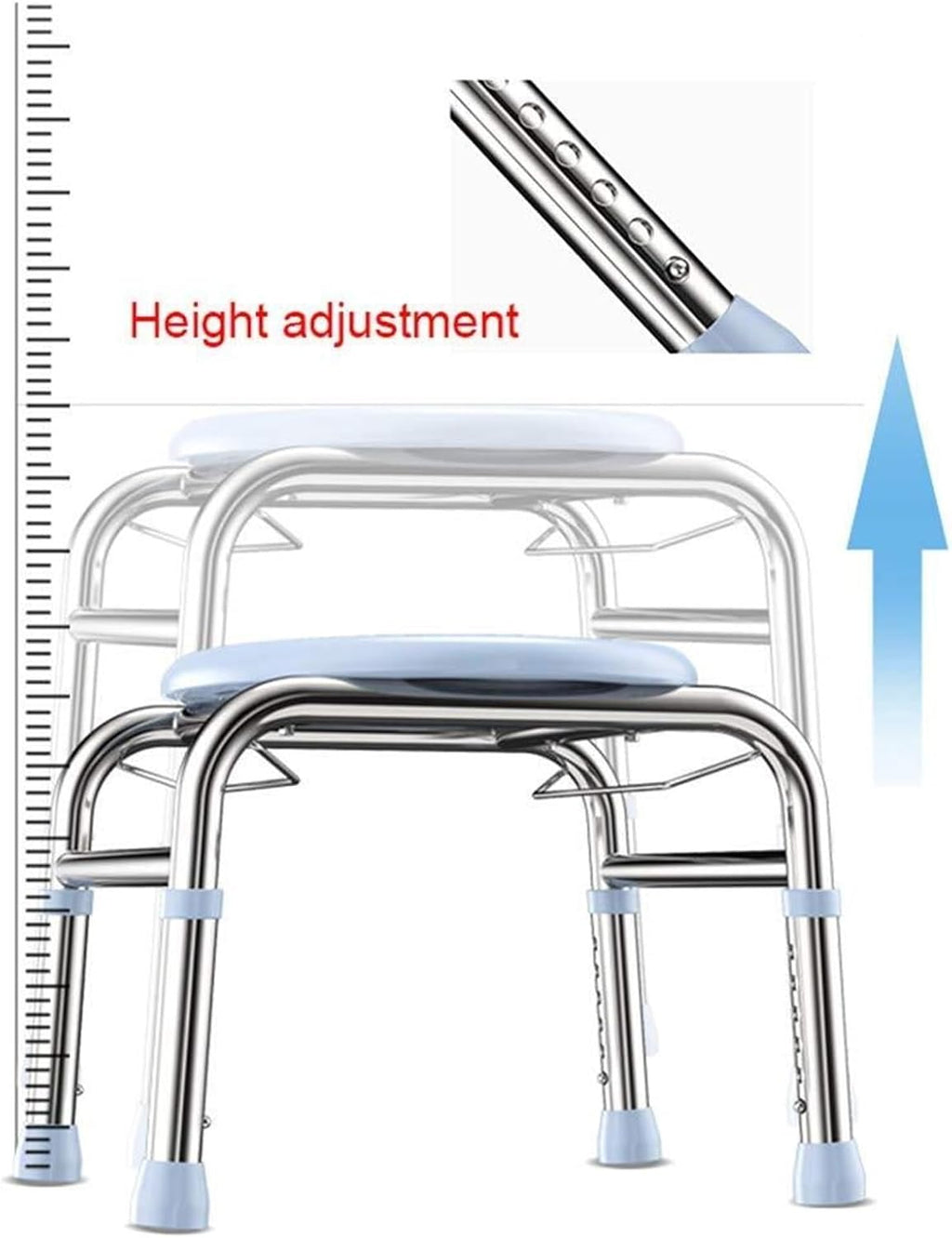 Toilet Chair Bedside Commode Chair - Heavy Duty Steel, Adult Handicap Chair, Portable Toilet Seat with Bucket