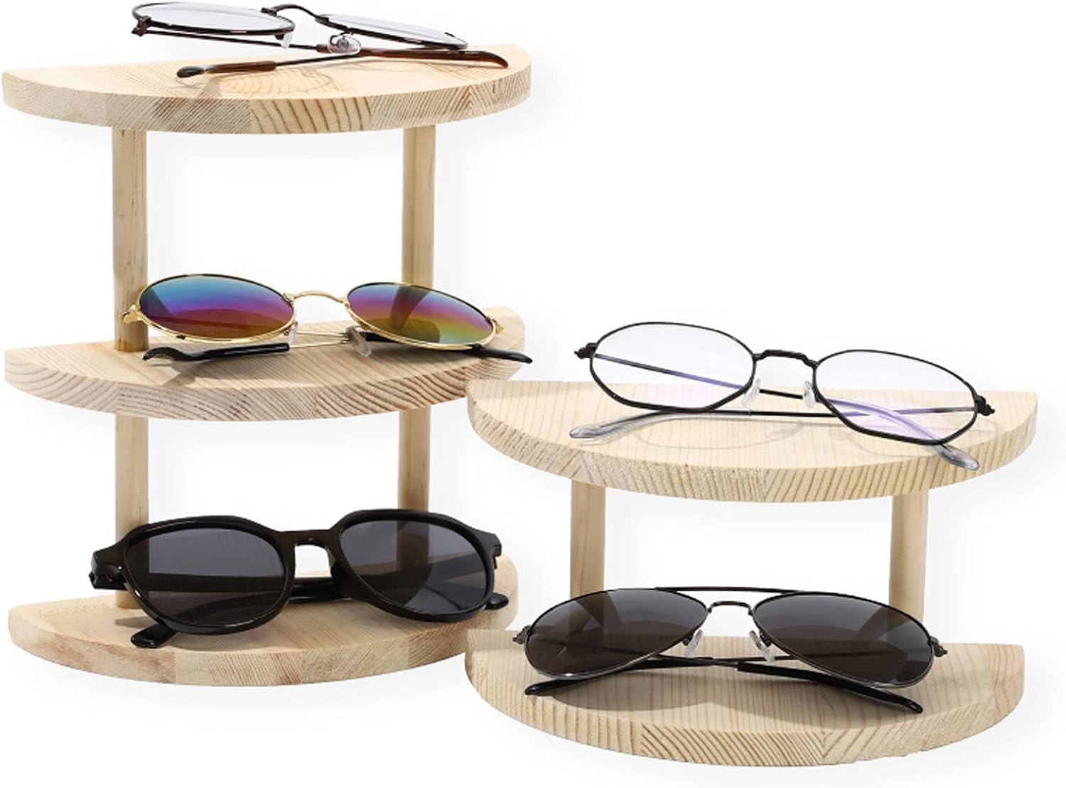 Glasses Stand Solid Wood Eyeglasses Sunglasses Display Rack Organizer Box Eyewear Rack Holder Storage Tray Store Exhibit Presentation Showcase Eyewear Display Stand ( Size : L )