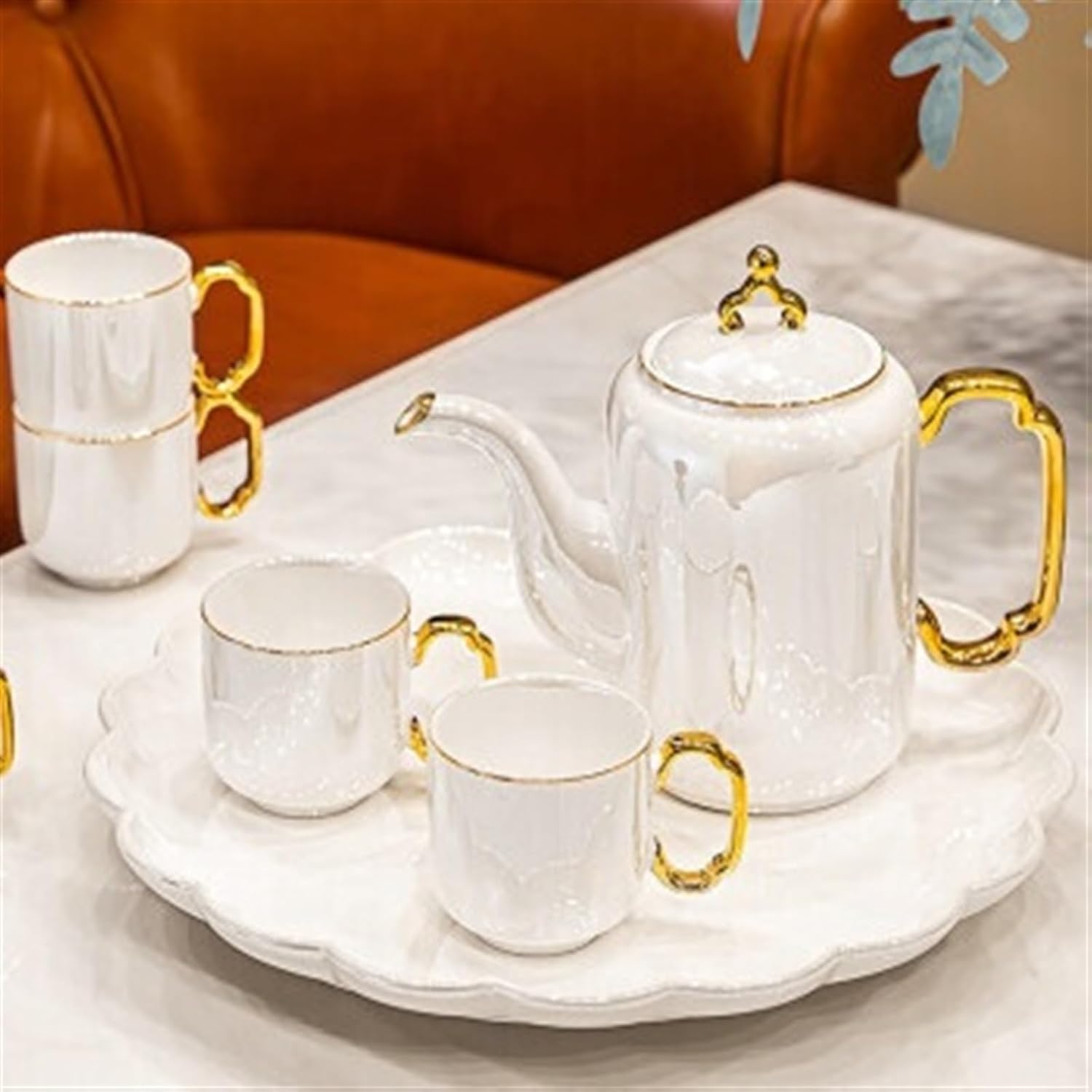 Beverage Serveware 8-piece ceramic tea set water set teapot teapot and teacup set household teapot combination Water Carafe