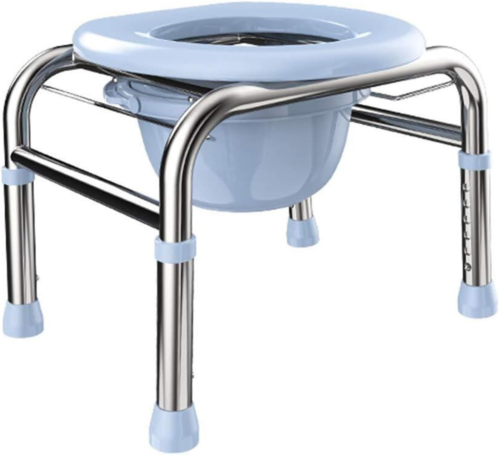 Toilet Chair Bedside Commode Chair - Heavy Duty Steel, Adult Handicap Chair, Portable Toilet Seat with Bucket