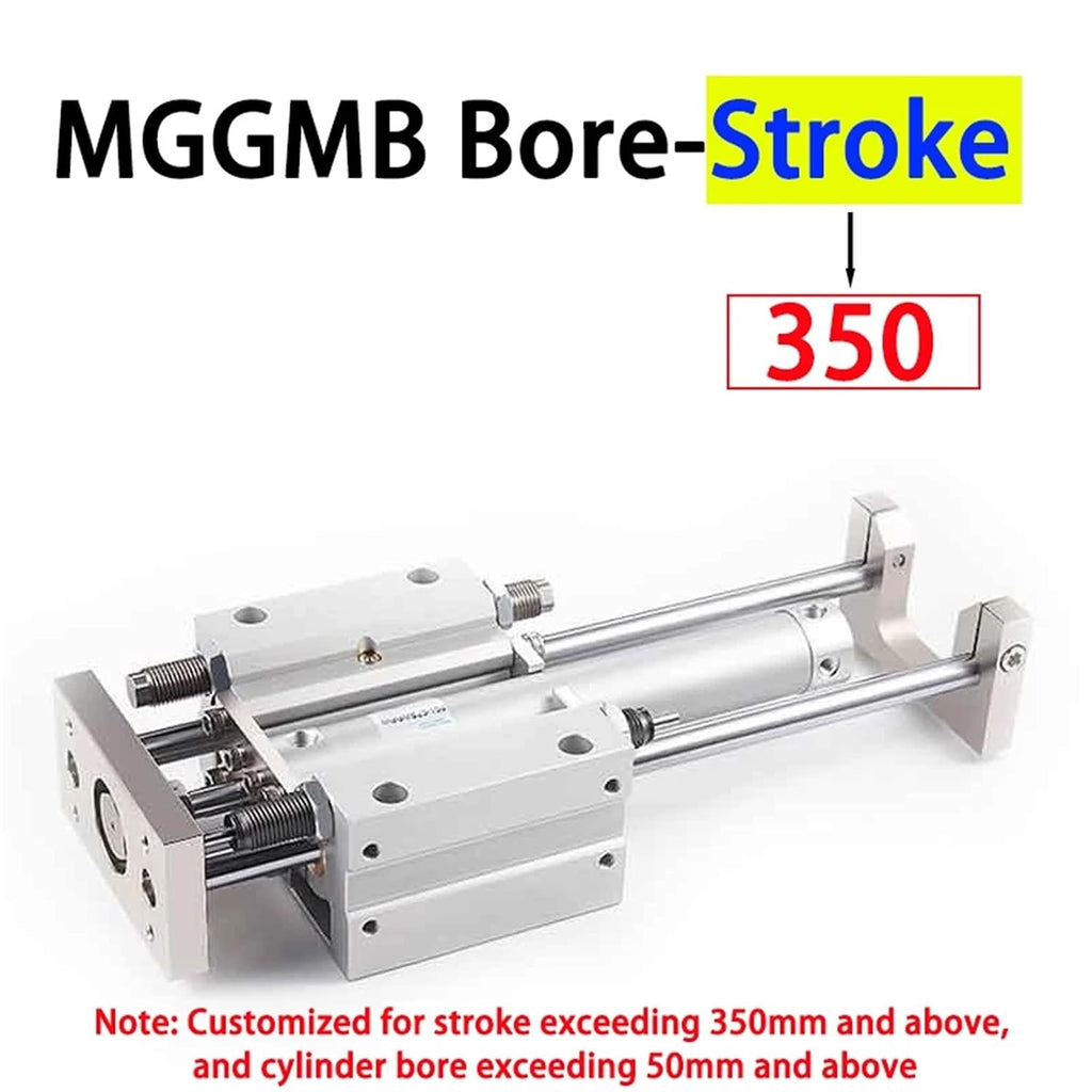 1pcs Three-axis Three Bar Pneumatic Cylinder with Guide Rod Bore 20/25/32/40/50/63 Long Stroke 75 100 150 200 300-1000mm(Stroke 350mm,Bore 25)