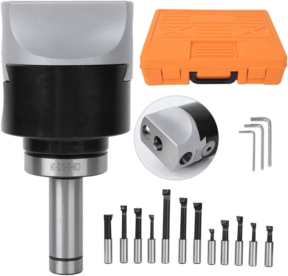 Boring Bar, Boring Head CNC Milling Tools Kits C20-F1-18-12PCS 75mm Boring Head Set 40CR for Horizontal Boring Machine