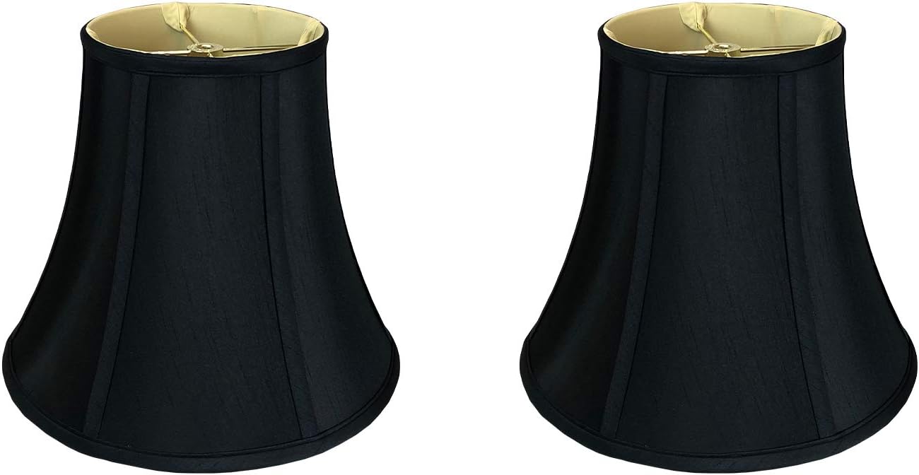 RDI Set of 2 True Bell Basic Lamp Shade, Quality Fabric, Stylish Design, BSO-704-12BLK/GL-2, Black, 6.5 x 12 x 10.5 in, 2 Pack