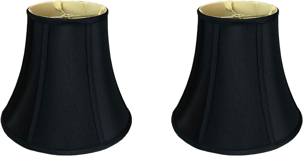Royal Designs, Inc. BSO-704-16BLK/GL-2 True Bell Basic Lamp Shade, 8 x 16 x 12.6, Black with Gold, 2-Pack