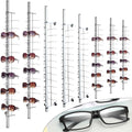 8 Set Retail Display 96 Pairs Glasses Sunglasses, Lockable Wall Mount Eyeglass Sunglasses Display Stand Holder Rack with Lock, Multiple Glasses Organizer Eyewear Display Hanging Sunglass