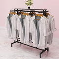 Freestanding Metal Garment Rack, Retail Clothing Rack with Wheels, 6 Way Heavy Duty Clothes Rack, Commercial Clothes Display Rack for for Hanging Clothes, Coats, Skirts,59in*20 * 59in