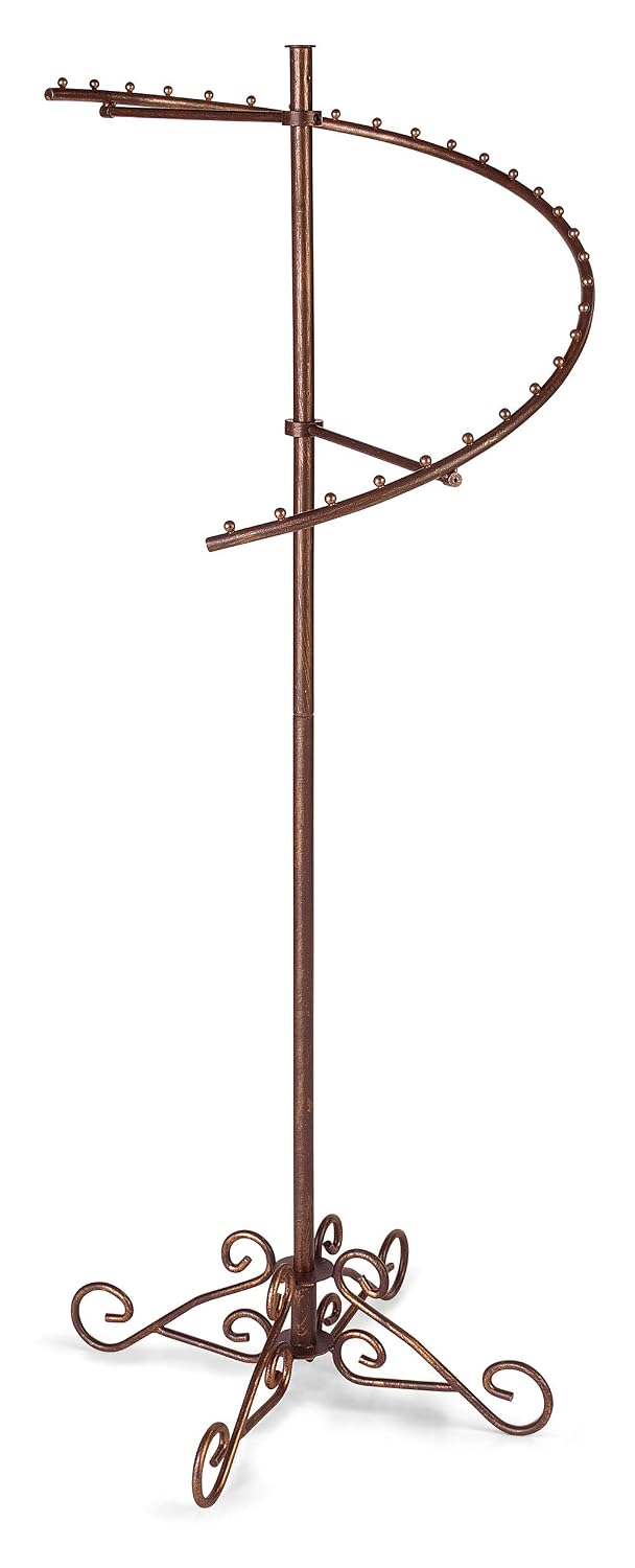 SSWBasics Sleek Cobblestone Spiral Clothing Rack - 29 Ball Retail Clothing Display Stand - 63'H - Boutique Garment and Accessories Display - Stylish Clothing Display Racks for Retail Stores