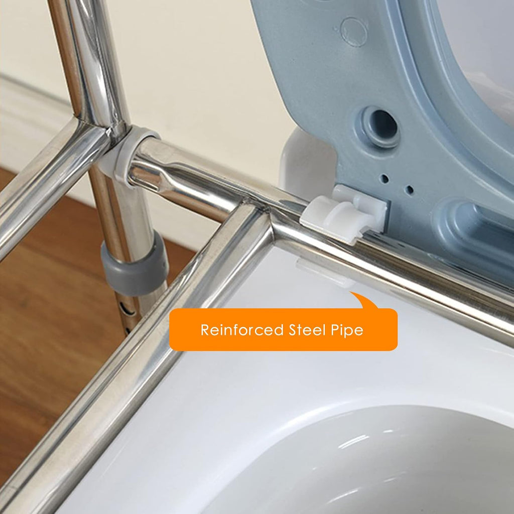 Raised Toilet Seat - Heavy Duty Medical Raised Homecare Commode and Safety Frame, Height Adjustable Legs, Bathroom Assist Frame for Elderly, Handicap, Disabled