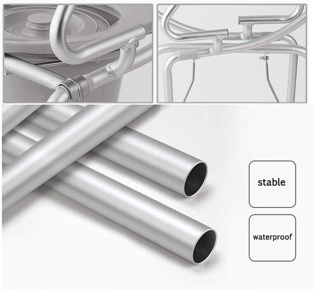 Folding Bedside Commode Seat with Commode Bucket,Portable Toilet, Bedside Commode Chair, Heavy Duty Steel Commode Toilet Chair, Toilet Safety Frame