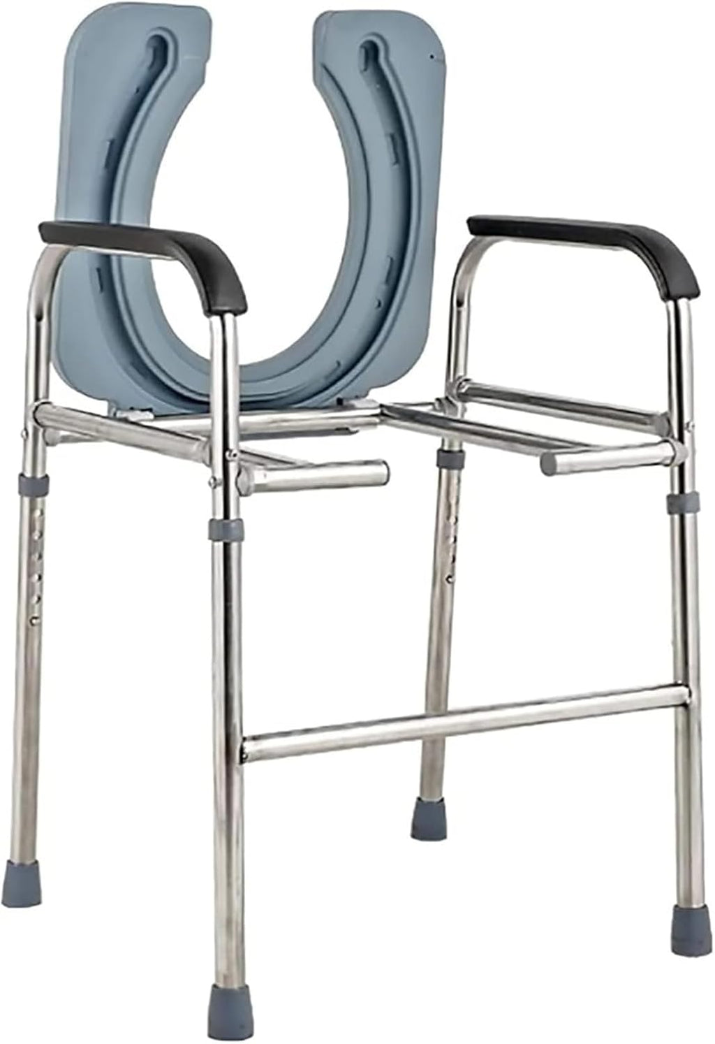 Bedside Commode,Toilet Seat with Handles Folding Commode Chair Stainless Steel with arms Lightweight Camp Toilet seat Perfect for Trips