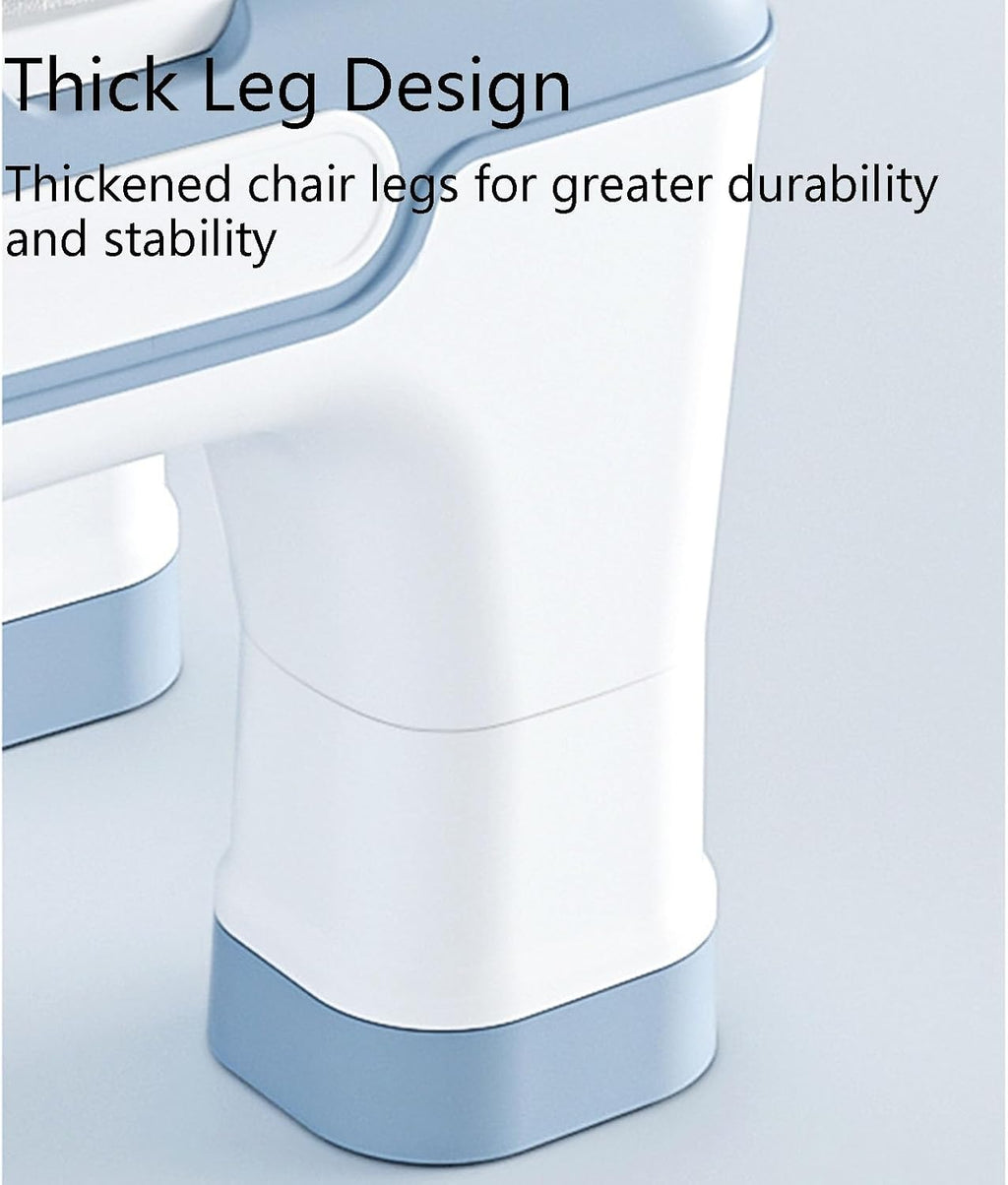 Raised Toilet Seat with Handles, Elevated Handicap Toilet Seat Riser for Seniors with Soft Padded, Height Adjustable, Stand Alone Toilet Safety Frame, Fit Any Toilet, Blue, PP Material