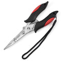 Fishing Pliers, Ice Fishing Gear, Stainless Steel Hook Remover Braid Cutter Rustproof Split Ring Pliers, Fishing Multi-Tools with Lanyard Fishing Gifts for Men (Color : Red)